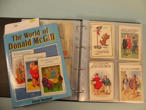 An album of Donald McGill postcards and a book entitled "The World of Donald McGill"