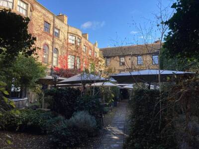 The George Hotel Stamford Lincolnshire, a voucher from Stamford's internationally famous coaching inn, a meal for two in the Garden Room restaurant (excluding drinks), expires May 2021. Approx value £100. NB. This lot is being sold on behalf of The Rotar