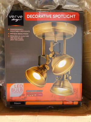 A 17 Stories Tasker brass finish three light ceiling spotlight, RRP £29.99.