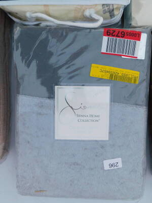 A Sienne Home Cavallaro crushed velvet kingsize duvet cover set in grey, RRP £19.99.