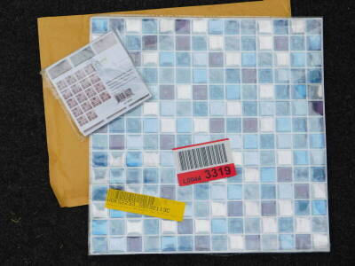 Various PVC mosaic tiles, to include two Canora Grey Jarrell 10cm x 10cm PVC mosaic tiles, RRP £18.99 each, and a Mercury Row Addario 30.5cm x 30.5cm PVC peel and stick mosaic tile, RRP £18.99.