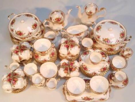 A comprehensive Royal Albert Old Country Roses dinner service