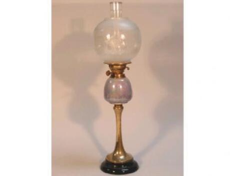 A late Victorian brass oil lamp