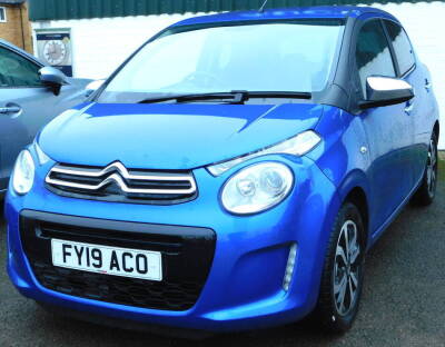 A Citroen C1 hatchback, 1.0 VTi 72 Flair 5dr ETG Registration FY19 ACO, only 103 miles recorded, blue, automatic, petrol, first registered 6th March 2019To be sold upon instructions from the executors of Ann Close (Dec'd)