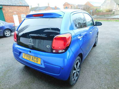 A Citroen C1 hatchback, 1.0 VTi 72 Flair 5dr ETG Registration FY19 ACO, only 103 miles recorded, blue, automatic, petrol, first registered 6th March 2019To be sold upon instructions from the executors of Ann Close (Dec'd) - 3