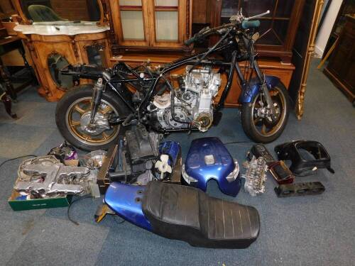 A Kawasaki KZ1300 project motorcycle, Registration GRU 911V, a part finished restoration project. (AF)