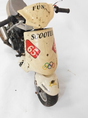 A child's Monkey bike, with Fun Scooter 65 Moto Sports decals. - 2