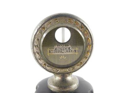 A Boyce Moto Meter Universal Model radiator top temperature indicator, mounted as a desk stand, circa 1920's, 6.5cm wide. - 2