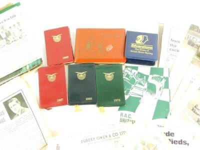 BRM interest, including two letters of Appointment dated 1966., a 1969 Gold Leaf Team Lotus Racing calendar., editions of Owen News., Owen pocket diaries 1965-70., press cuttings., an Owen Organisation BRM transfer., autograph album with signatures includ - 4