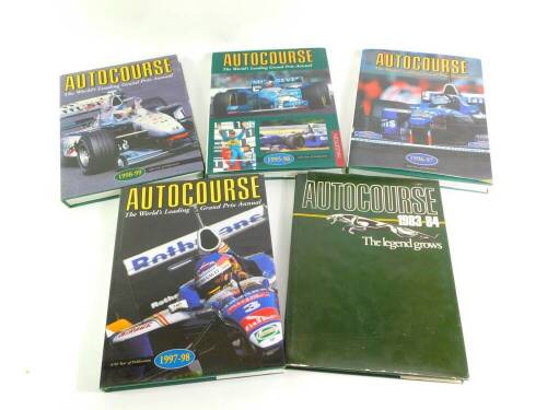 Autocourse, The World Leading Grand Prix annual, 1983-84, 1995-96, 1996-97, 1997-98 and 1998-99, five volumes.