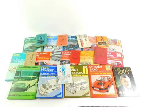 Haynes workshop manuals, to include Volvo 340 and 360., Ford Sierra and Mondeo., Nissan Primera., Ford 1.6 and 1.8 diesel engines Transits., and further instruction books and books of motoring interest. (a quantity)