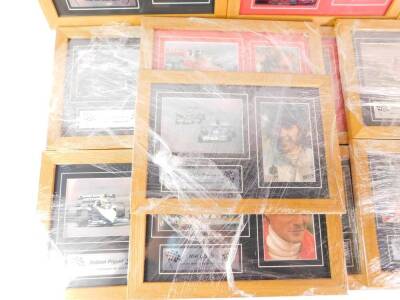 Twenty nine framed prints of Formula One World Champions, (between 1950 to 2004)., to include Graham Hill., Jackie Stewart., Nikki Lauda., Nigel Mansell., Damon Hill and Michael Schumacher. - 2