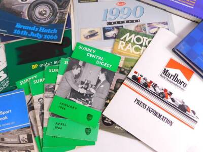 Motor Racing interest, to include The Daily Express Publications BRM Ambassador For Britain booklet., Grand Prix brochure., Damon Hill My Championship Year., and Formula 1 The Autobiography., Racing Car Show catalogues, Olympia 1965 - 67., together with M - 4