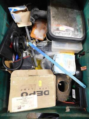 Assorted car and engine parts, tools, battery charger, snow grips, etc. (a quantity) - 2