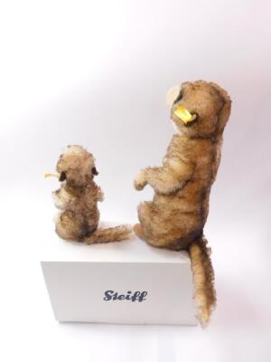 A Steiff figure modelled as Mungo The Meerkat, and another modelled as Cockie The Meerkat. (2) - 3