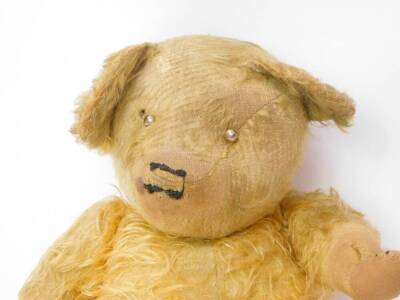 An early 20thC straw filled golden mohair Teddy Bear, 52cm high. (AF) - 2