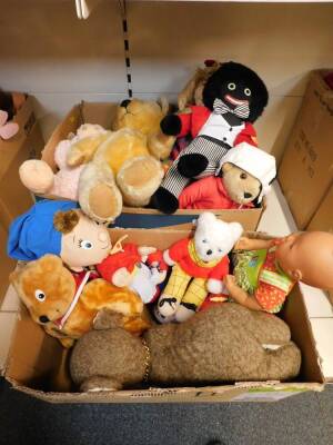 Teddies and soft toys, to include Noddy., Rupert The Bear., Super Ted., and Paddington Bear. (2 boxes) - 2