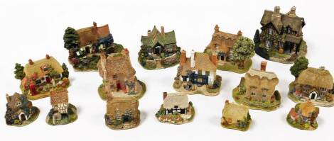 A quantity of Lilliput Lane cottages, to include Hampton Moat, The Old Dog and Bone, Larkrise, Wagtails, Riverview, Circle of Love, The Perfect Friend, Finching Fields, The Bobbins, Summer Days, Birchwood Cottage, the Anchor, Cherry Blossom Cottage, Chats