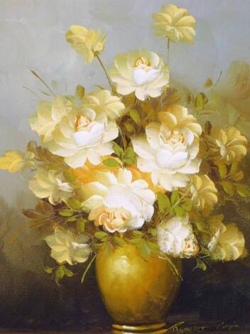 Robert Cox (21stC). Vase of flowers, oil on canvas, framed, 40cm x 29cm.