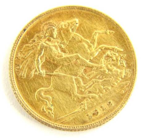 A George V half gold sovereign, dated 1912.