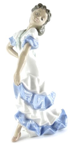 A Nao porcelain model of a flamenco dancer, 28cm high.