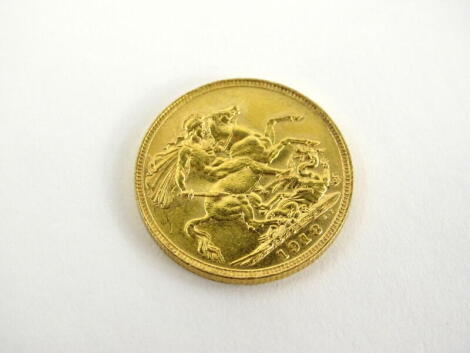 A George V full gold sovereign 1918, 8.0g.