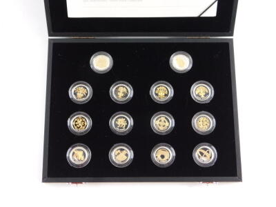 A Royal Mint Twenty Fifth Anniversary Silver Proof Collection, one pound coins, with certificate, cased and boxed. - 2