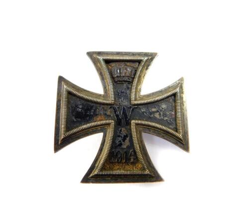 A World War I German Iron Cross, first class.