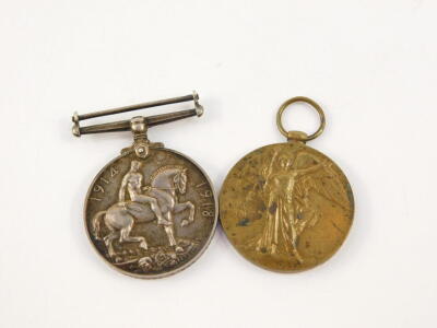 A WWI Medal pair, comprising War Medal 1914-18 inscribed to 564312 SPR E.Moreton R.E. and Victory Medal (uninscribed). - 2