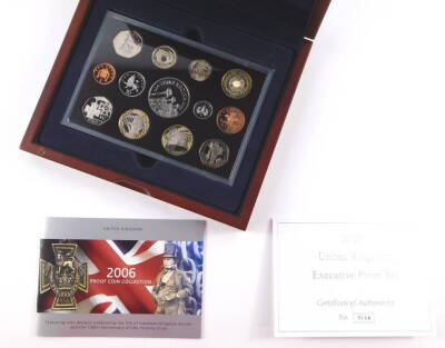 A Royal Mint United Kingdom Executive Proof Coin Set 2006, with certificate, No 3004, cased. - 2