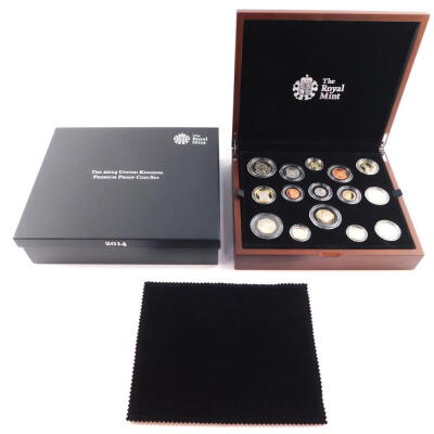 A Royal Mint United Kingdom 2014 Premium Proof Coin Set, with certificate, cased and boxed. - 5