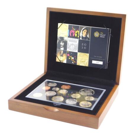 A Royal Mint United Kingdom Executive Proof Coin Set 2010, with certificate No 3339, cased.