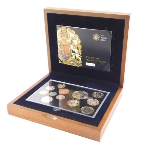 A Royal Mint United Kingdom Executive Proof Coin Set 2009, with certificate No 1114, cased.