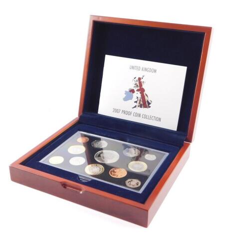 A Royal Mint United Kingdom Executive Proof Coin Set 2007, with certificate No 0375, cased.