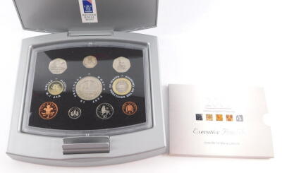 The Royal Mint Year 2000 Executive Proof Coin Collection, with certificate, cased. - 2