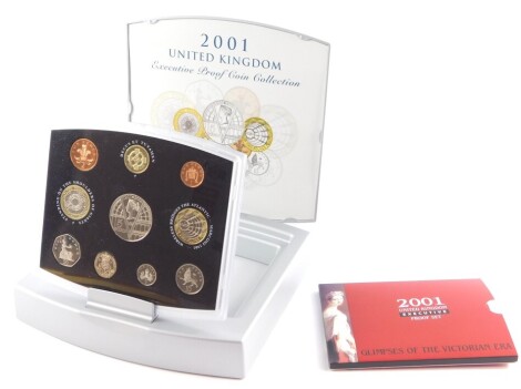 The Royal Mint Year 2001 Executive Proof Coin Collection, with certificate, cased.