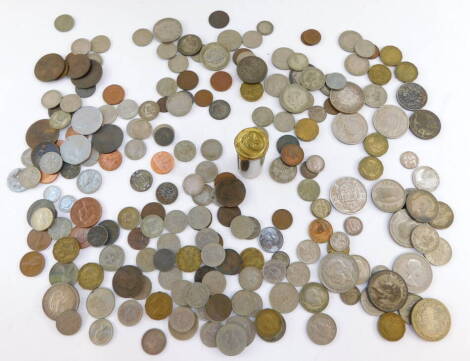 Victorian and later silver and copper coinage, including an 1894 half crown, further half crowns, florins, six pences, etc. (a quantity)