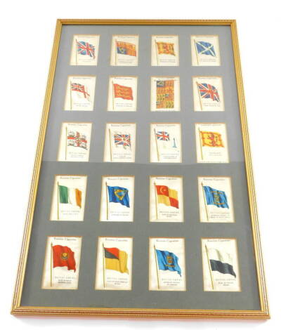 Kensitas Cigarettes British Empire flags silks, framed and glazed, 51cm x 31.5cm.