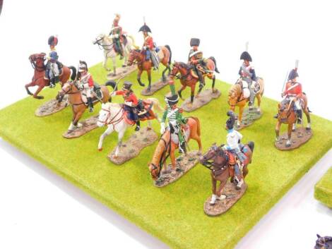 A collection of Del Prado Napoleonic Generals Infantry and Calvary Soldiers, board mounted. (21)