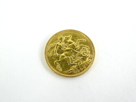 An Edward VII full gold sovereign 1908, 8.0g.