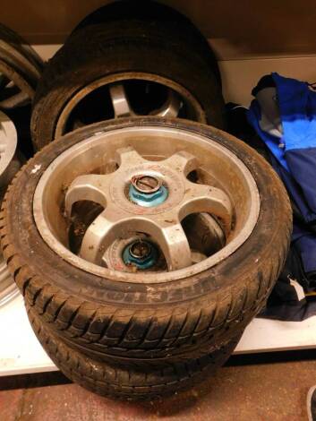 Four TSW R System alloy wheels, six spoke, with Direction tyres, 195/45R 16 ATV.