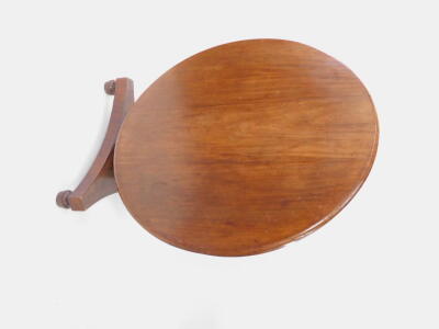 A Victorian mahogany circular tilt top breakfast table, raised on an octagonal column above a triform base, on bun feet, 73cm high, 126cm diameter. - 3