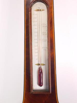 A 19thC mahogany wheel barometer by Bregazzi of Nottingham, with thermometer, 100cm high. - 3