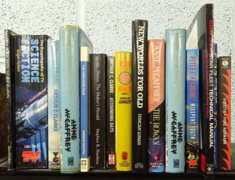 Science Fiction.- A shelf of mixed sci-fi, some signed by authors.