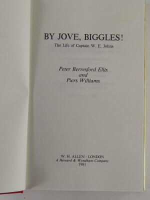 Johns (W. E., Capt.) BIGGLES' CHINESE PUZZLE, 1955; THE FIRST BIGGLES OMNIBUS, 1953; BIGGLES GETS HIS MEN, 1950, dust-jackets, BIGGLES HITS THE TRAIL, n.d., BIGGLES DEFIES THE SWASTIKA n.d., GIMLET COMES HOME, 1946, publisher's boards, 8vo; and 2 others. - 2