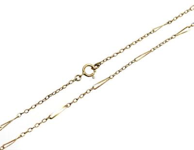 A 9ct gold fancy link chain, 40cm long overall, 1.6g all in.