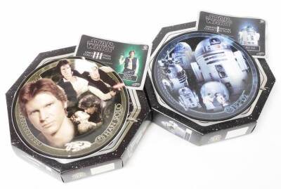 Various Star Wars limited edition collectors plates, boxed and as new, The Star Wars Vault 30 Years Of Treasures from the Lucas film archives, 34cm wide, Official Souvenir Annual 1998, Year By Year Visual Chronicle, etc. (a quantity) - 2