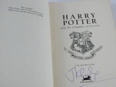 Rowling (J.K) HARRY POTTER AND THE CHAMBER OF SECRETS FIRST DELUXE EDITION BEARING INK SIGNATURE ON HALF TITLE PURPORTING TO BE BY J.K. ROWLING publisher's boards, 8vo, 1999. - 2