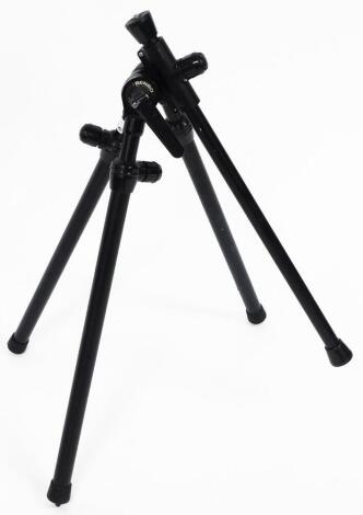 A Benbo Trekker tripod, on cylindrical legs, when closed 66cm high.