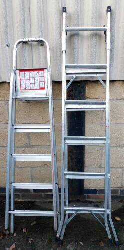 Two aluminium step ladders.